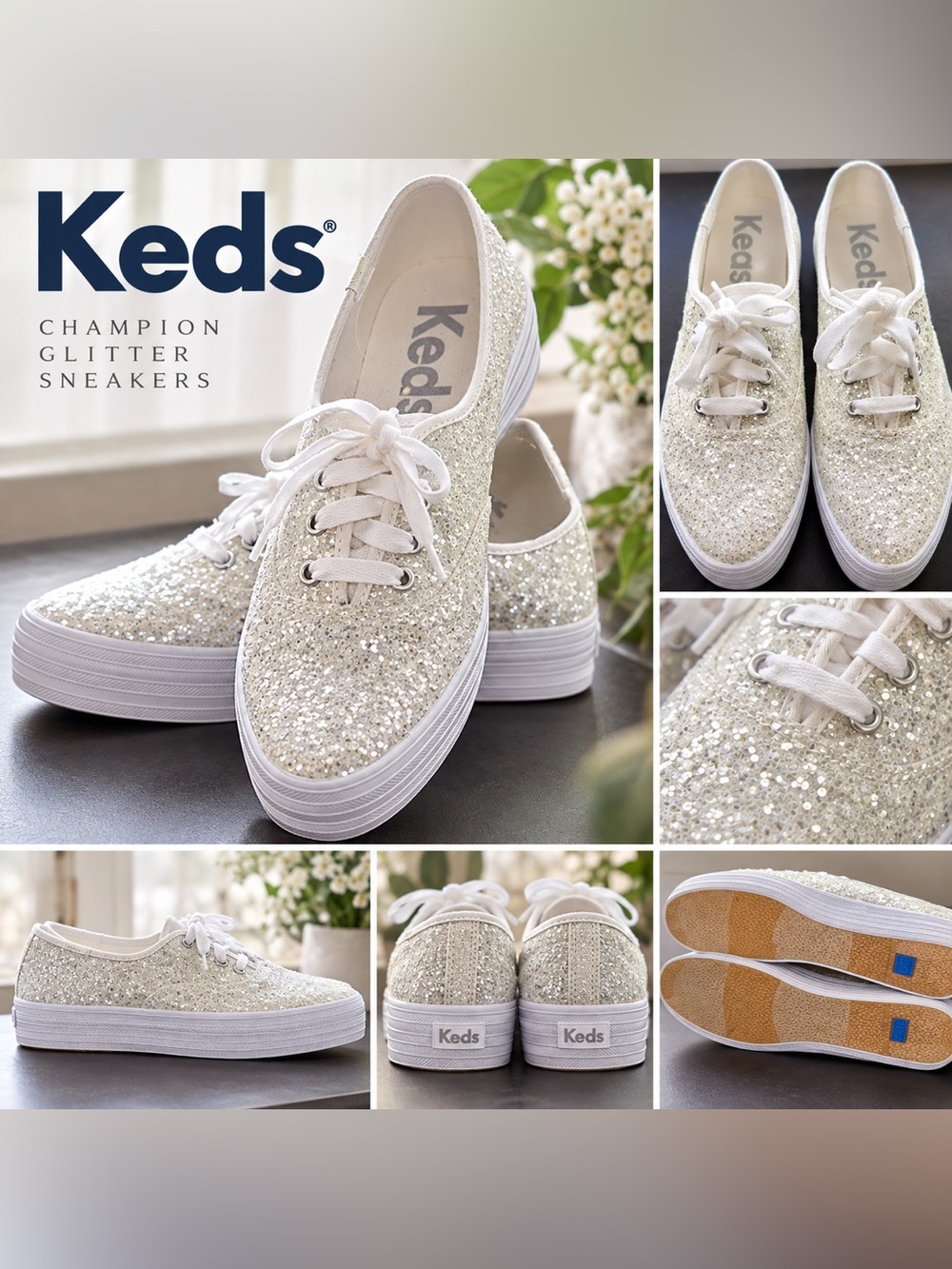 Keds Champion Glitter Platform Sneakers • Size 8
